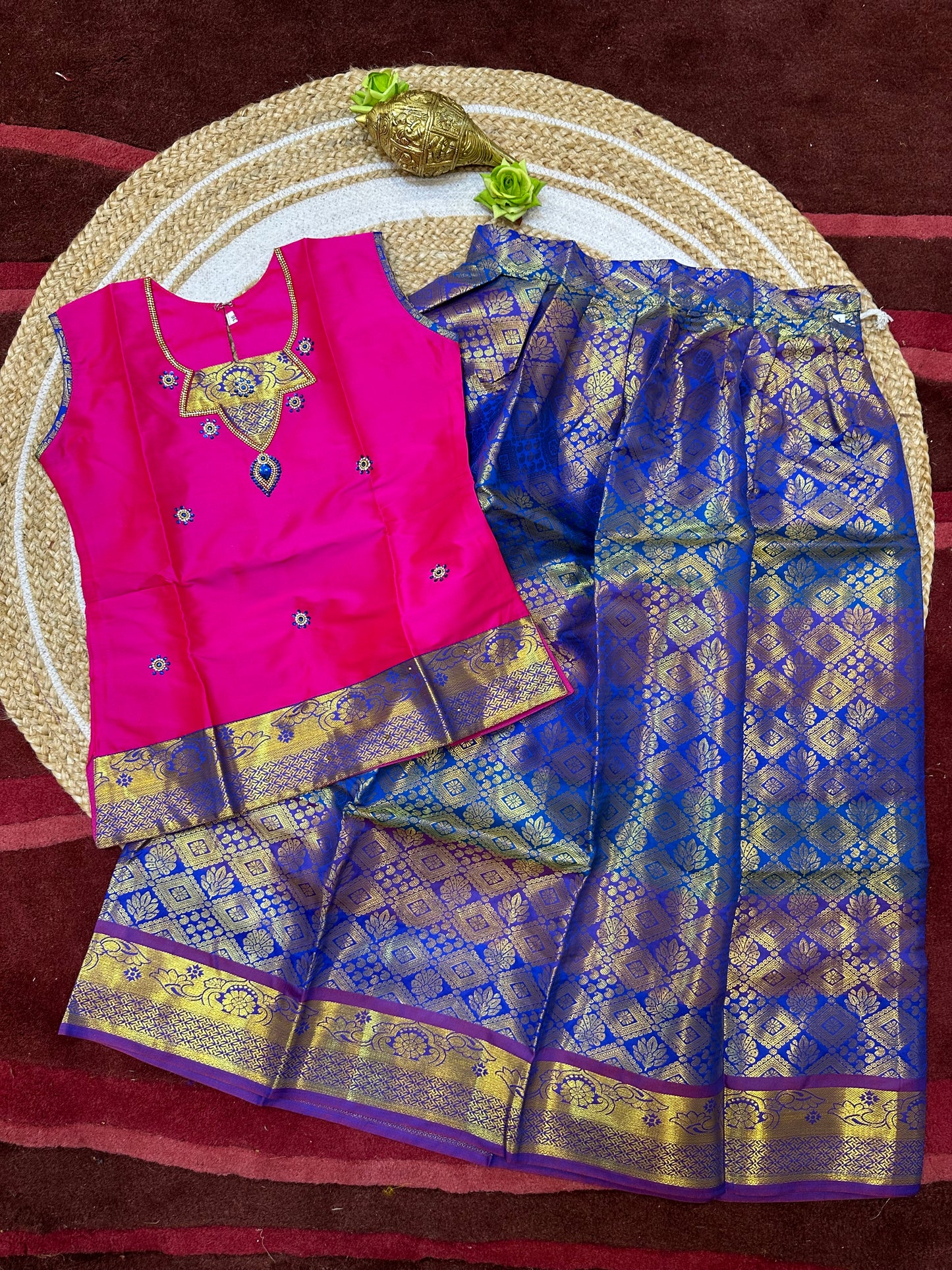 Indian Lehenga Pattu Pavadai Sattai Skirt Top G39