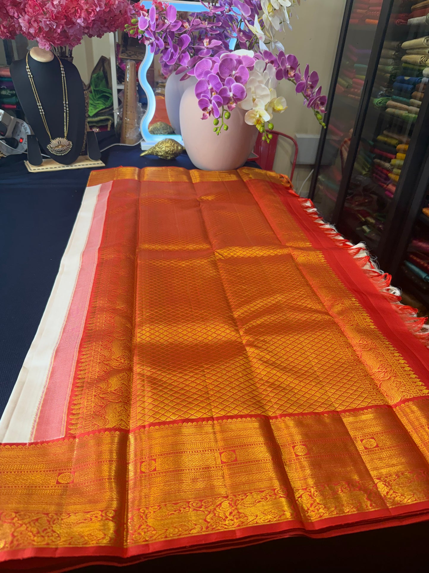 2g Gold Korvai Kanchipuram Pure Silk Saree Kanjivaram Sari| SPK202