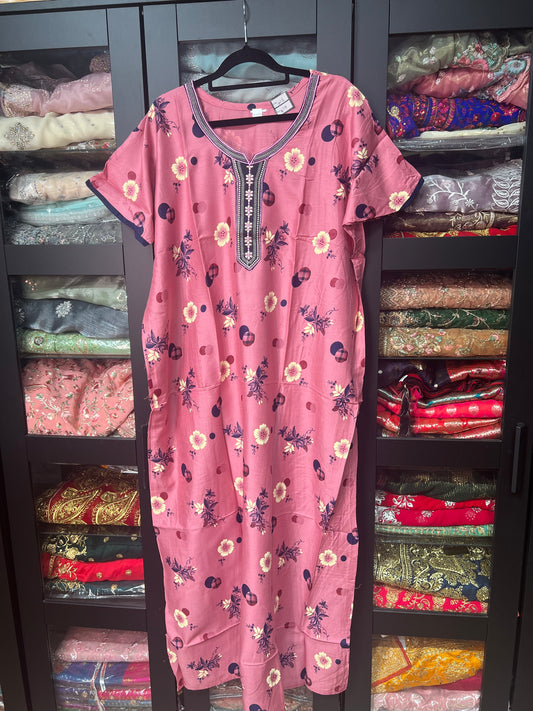 Free size Indian Cotton Nighty Nightgown NI6