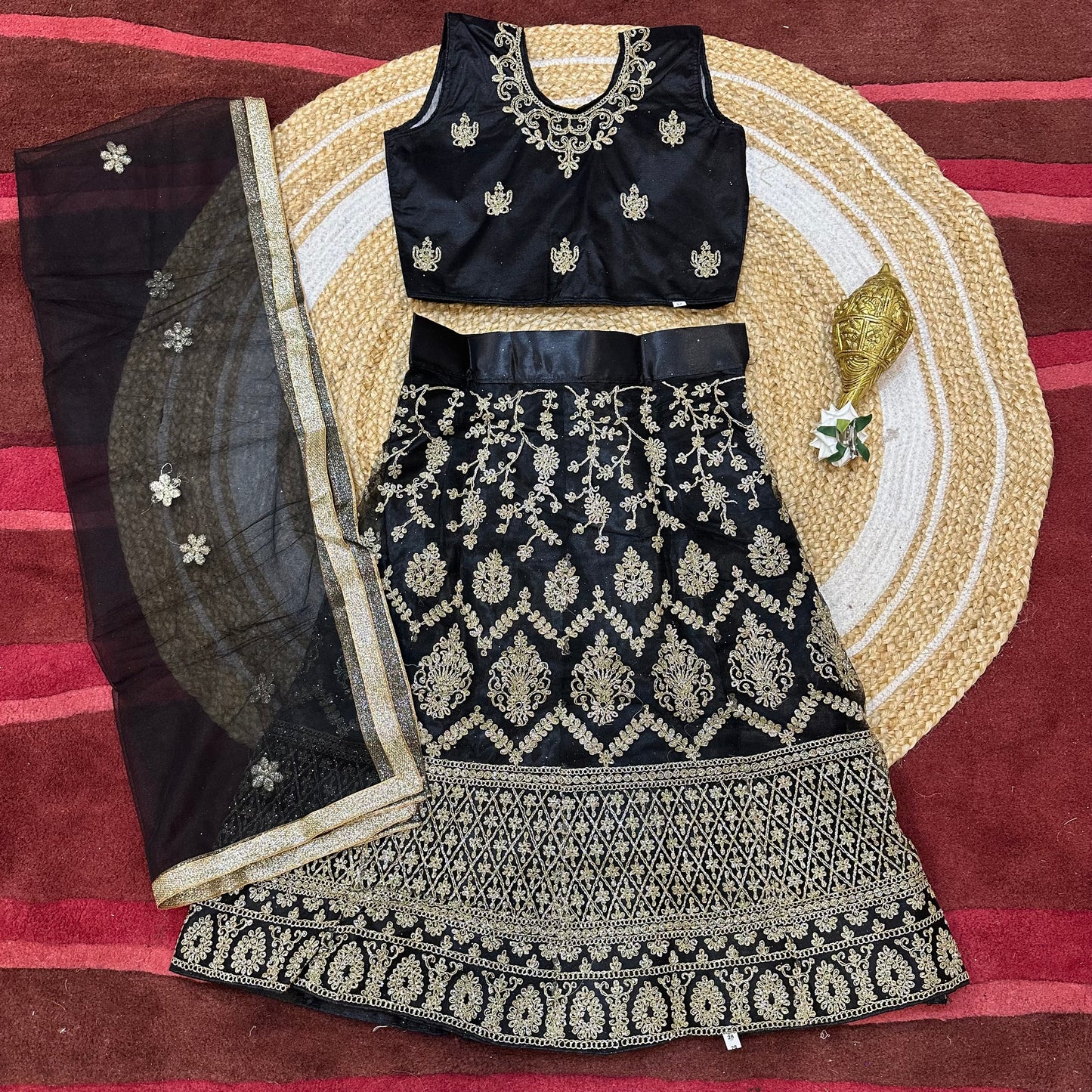 28” Size Age 6 Blue Indian Lehenga Pavadai Sattai Skirt Top G76 Col 2
