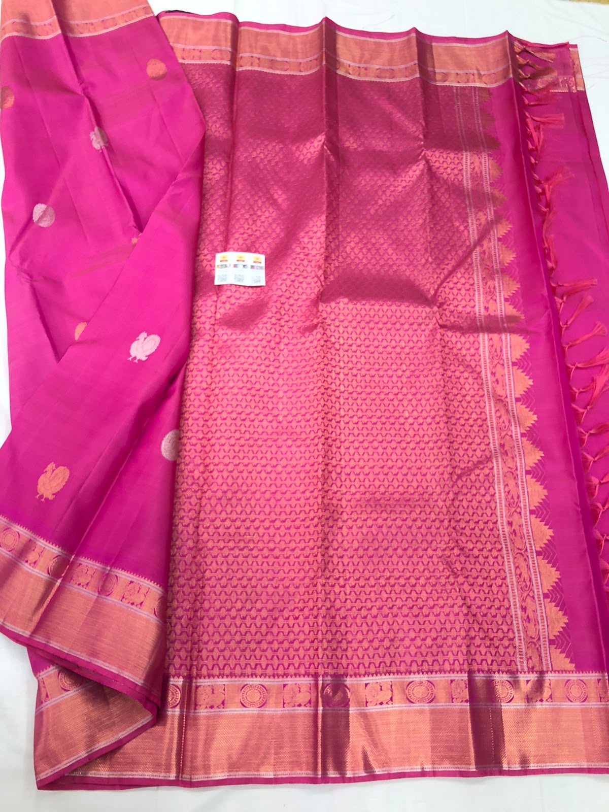 Kanchipuram Pure Silk Saree Bridal Indian Kanjivaram Sari SPK314