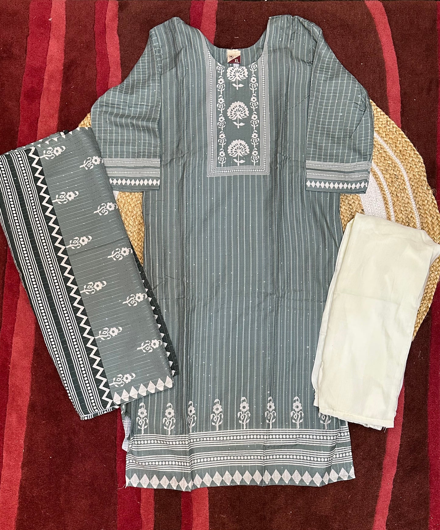 40” L Indian Ladies Outfit Salwar Kameez Kurti Suit Set SS15