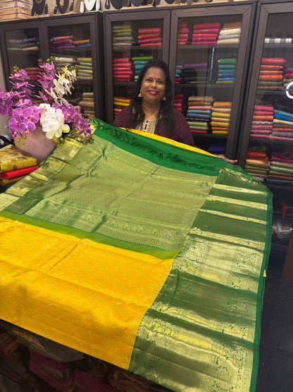 Korvai Kanchipuram Pure Silk Saree Bridal Kanjivaram Sari SPK240