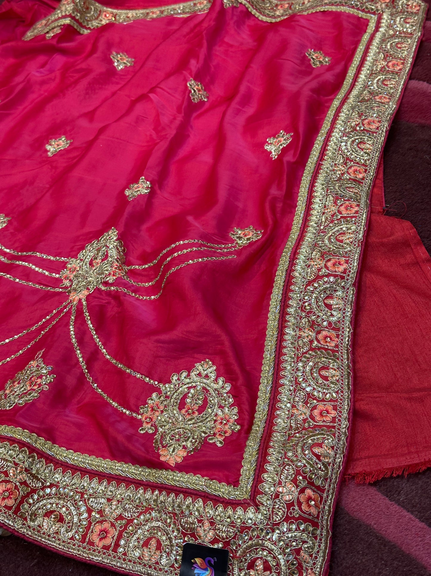 Reddish Pink Fancy Party Sari Indian Saree S38