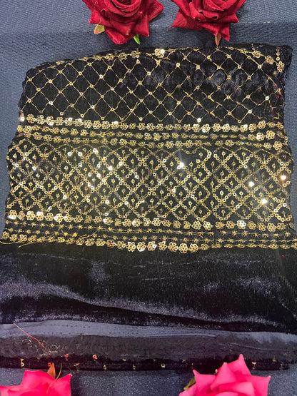 Velvet Blouse material 1 meter Red M5