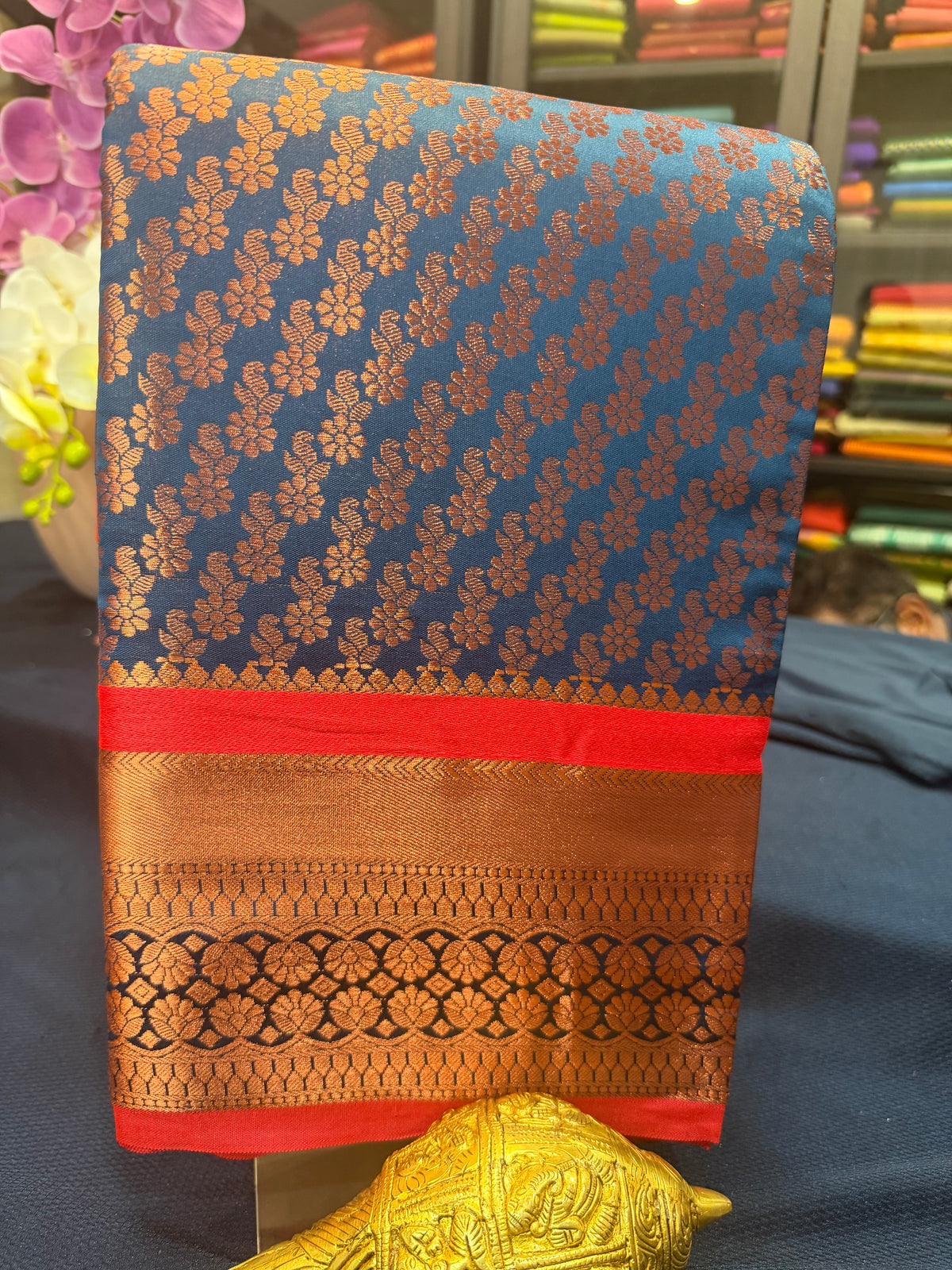 Sari Indian Bollywood Art Silk Teal Blue Diwali Saree Z13 Col 2