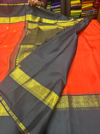 Vintage Kanchipuram Pure Silk Saree Bridal Kanjivaram Sari SPK299