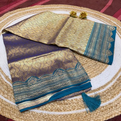 Sari Indian Fancy Party wear Silk Saree with Swarovski stones S141