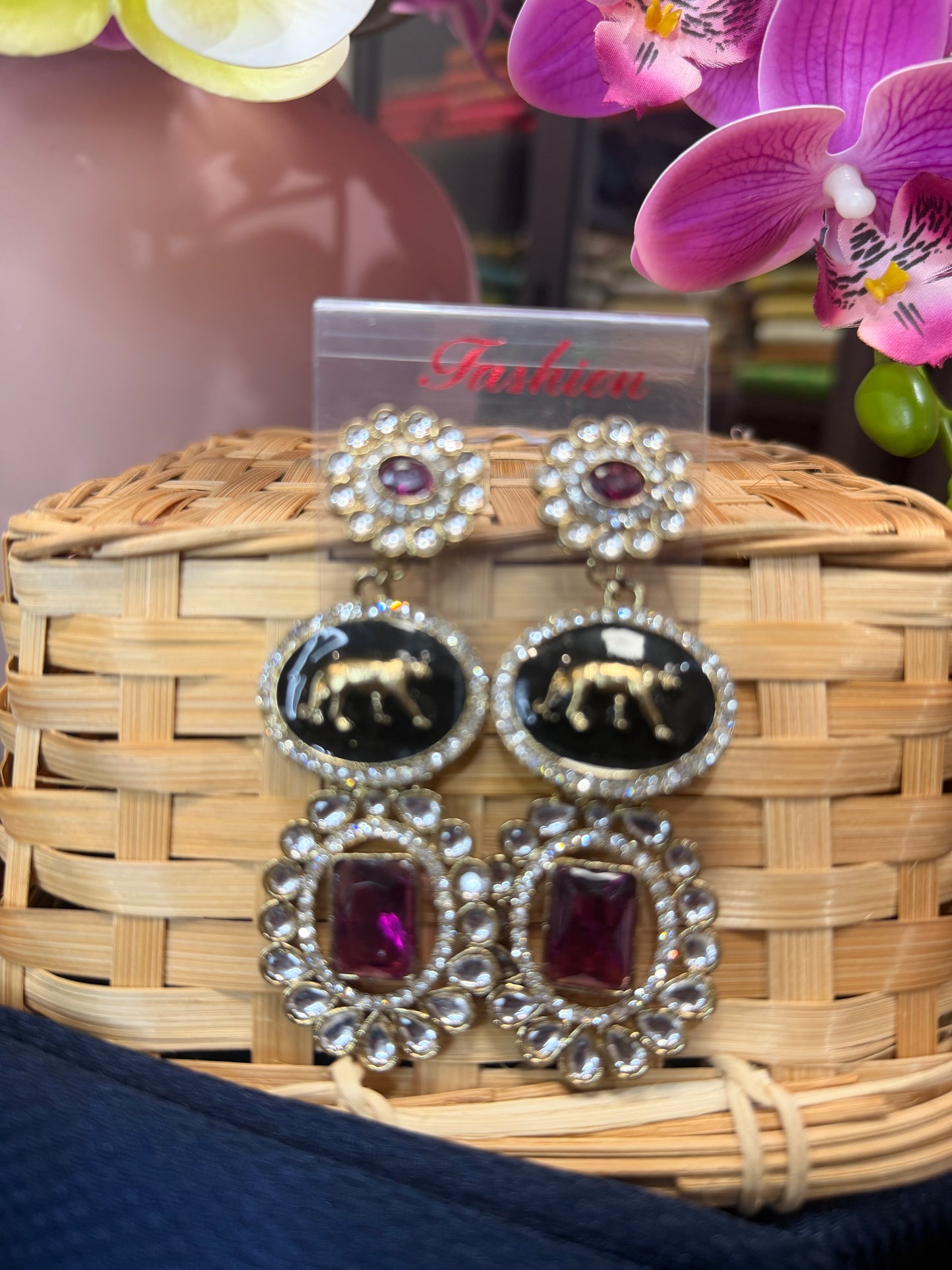 Purple Indian Sabyasachi Inspired Earrings Stylish Indian Jewellery E12