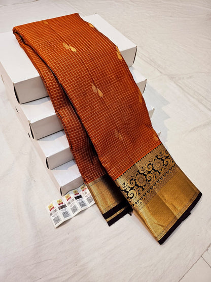 Kanchipuram Pure Silk Saree Bridal Indian Kanjivaram Sari SPK344