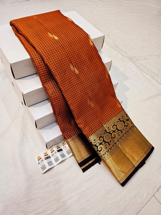 Kanchipuram Pure Silk Saree Bridal Indian Kanjivaram Sari SPK344