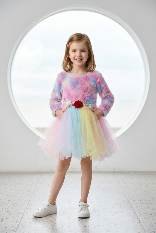 18” Size 1 Indian Party Dress Frock Tutus Rainbow Gown G90