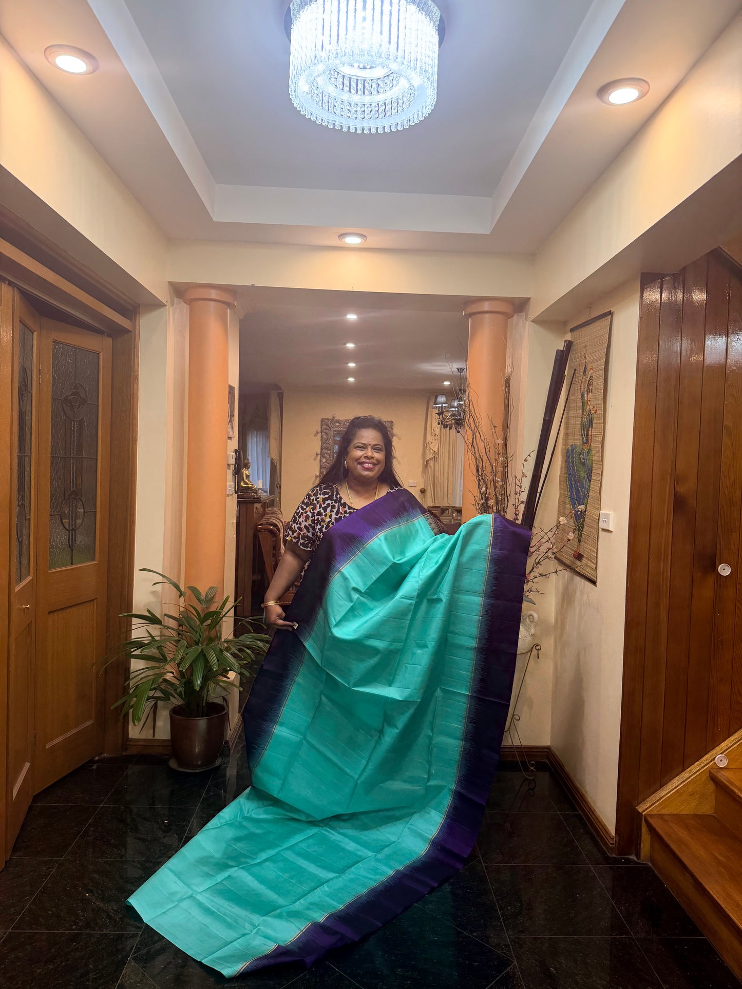 Kanchipuram Pattu Soft Silk Saree Pure Silk Bridal Sari Blue | SS7
