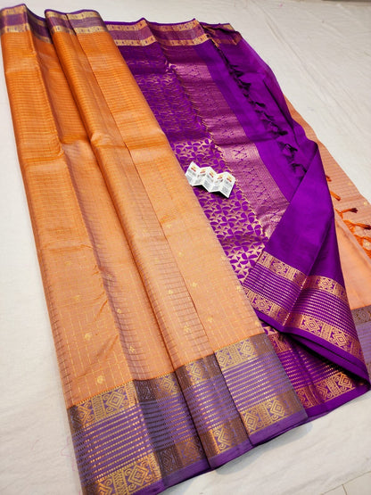 Kanchipuram Pure Silk Saree Bridal Kanjivaram Sari SPK254