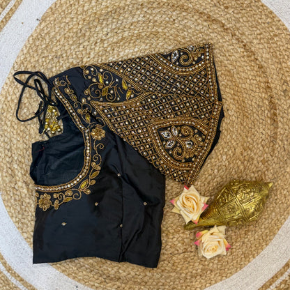 42” XL Size 12 size Aari Worked Sari Blouse Indian Saree Top Black B322