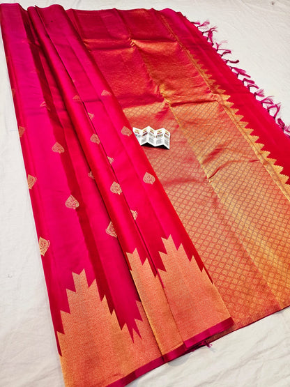 Kanchipuram Pure Silk Saree Bridal Indian Kanjivaram Sari SPK347
