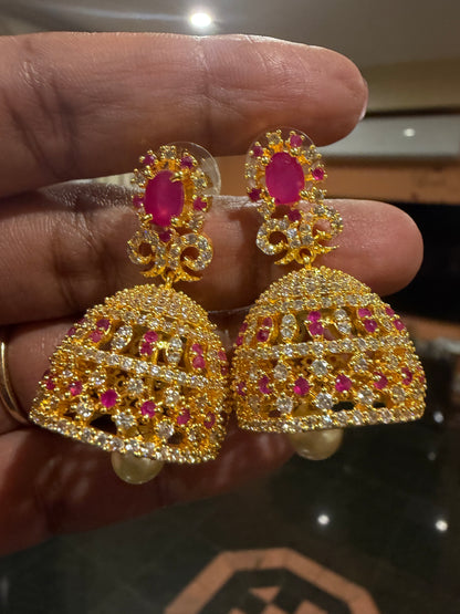 Jumka Jhumka AD Indian Earrings Jimikki Kammal Indian Jewellery E20