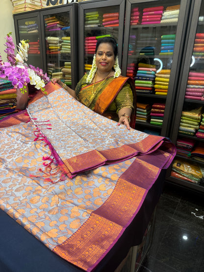 Semi Silk Saree Indian Bridal Kanjivaram / Kanchipuram Sari SEMI2