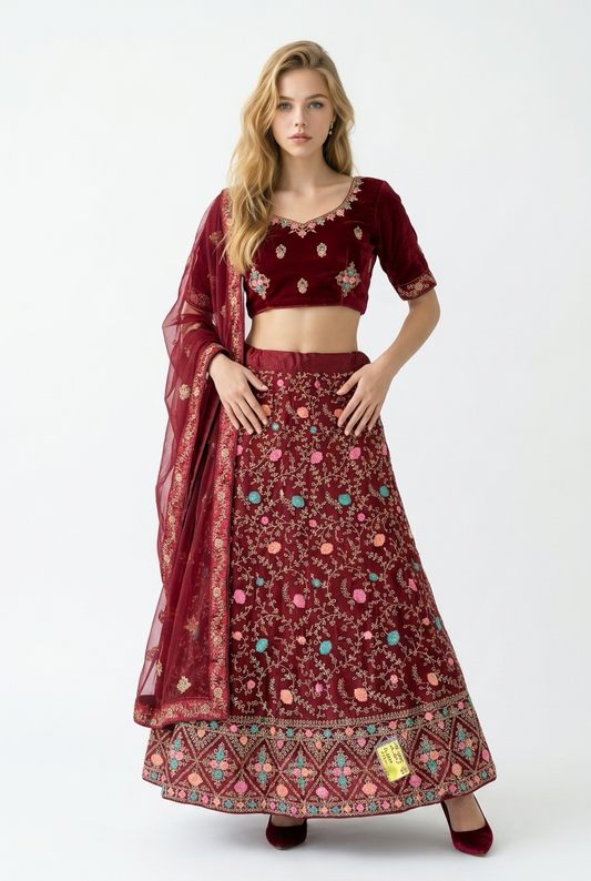 Indian velvet Lehenga Lehnga Diwali outfit Sydney Australia L13