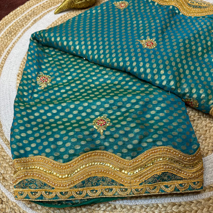 Sari Indian Bollywood Designer Fancy Party wear Saree Blue Z5