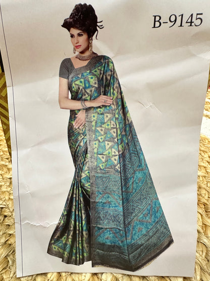 Bella Casual soft Sari Indian Saree Green S17