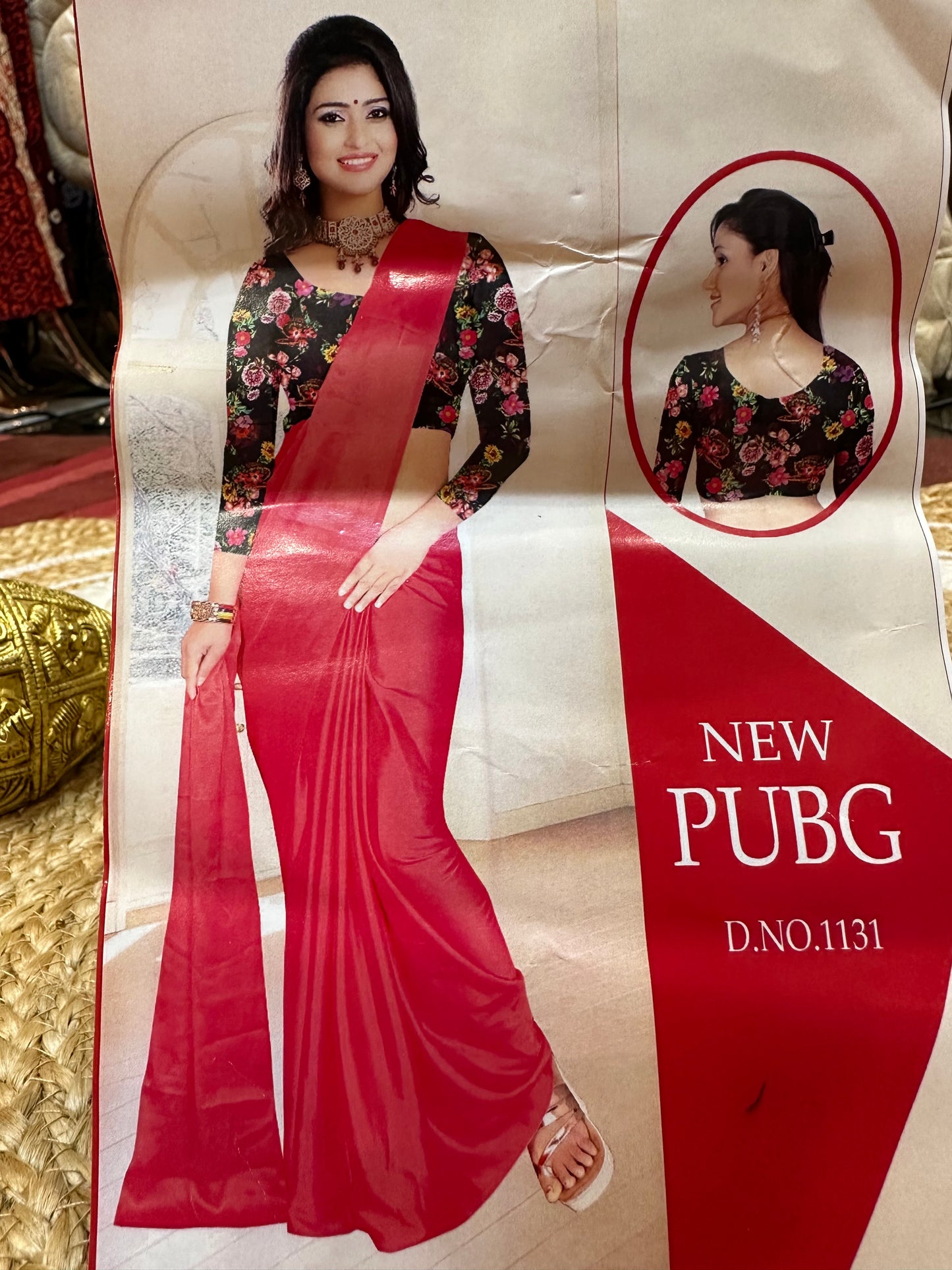 Fancy Party wear Satin Sari Indian Casual Brown Saree S89