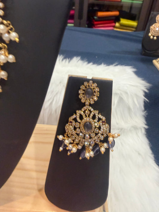 Victorian Polished AD Indian Bridal Necklace set N5