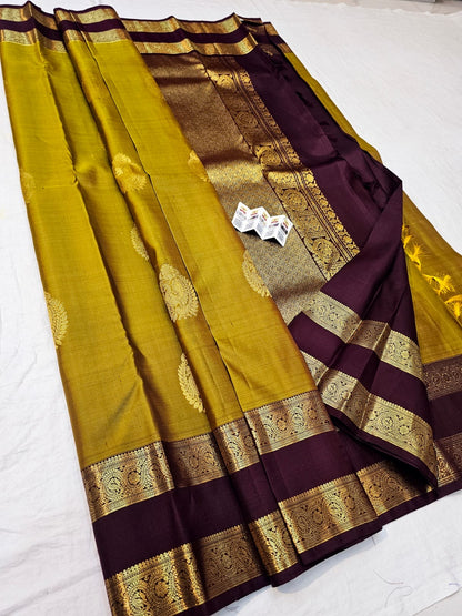 Retta Petta Kanchipuram Pure Silk Saree Bridal Kanjivaram Sari SPK293