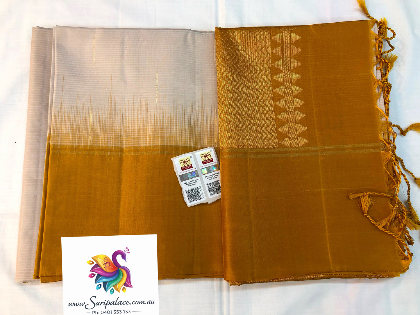 Kanchipuram Pattu Soft Silk Saree Pure Silk Sari Mustard| SS13