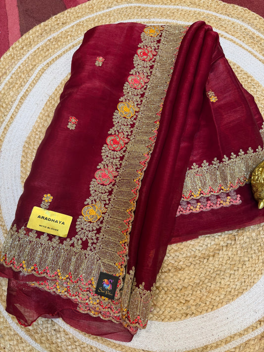Sari Indian Bollywood Designer Fancy Party wear Saree Plum Pink Z1