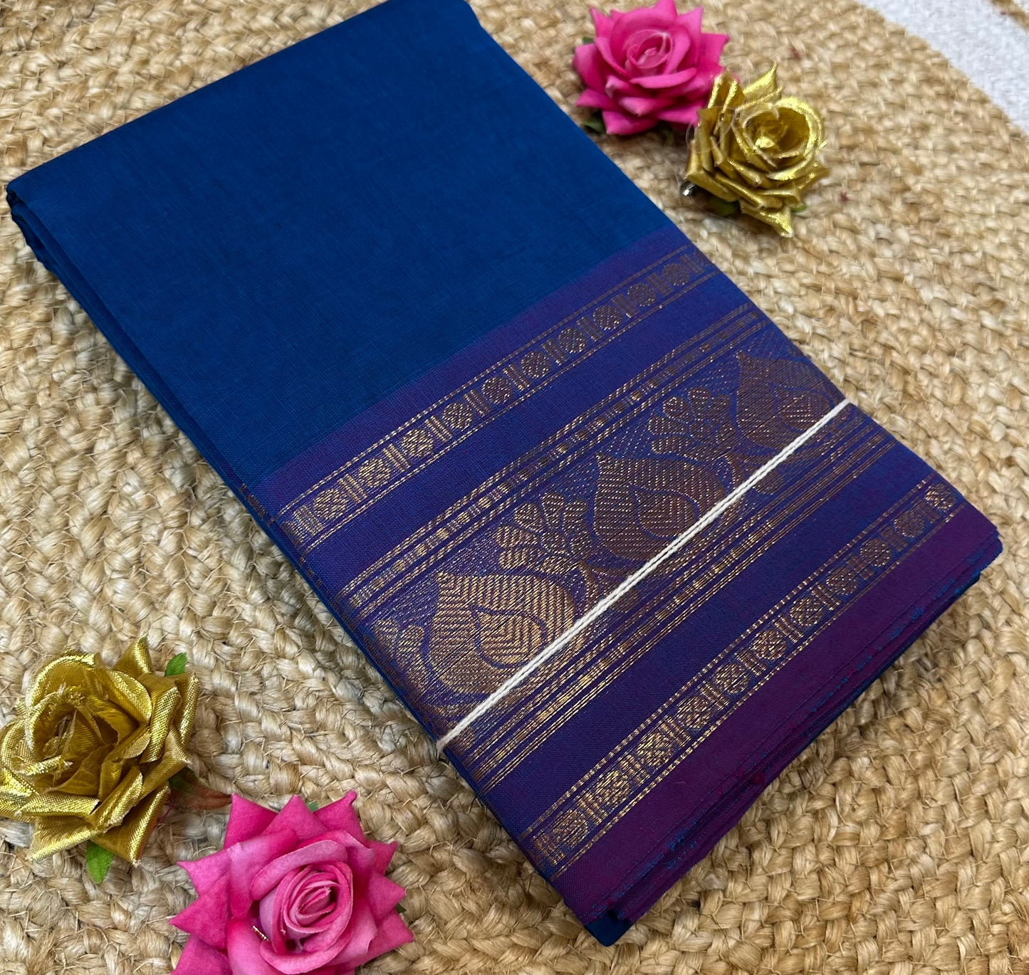 Chettinad Silk Cotton Traditional Kanchi Sari South Indian Saree S142