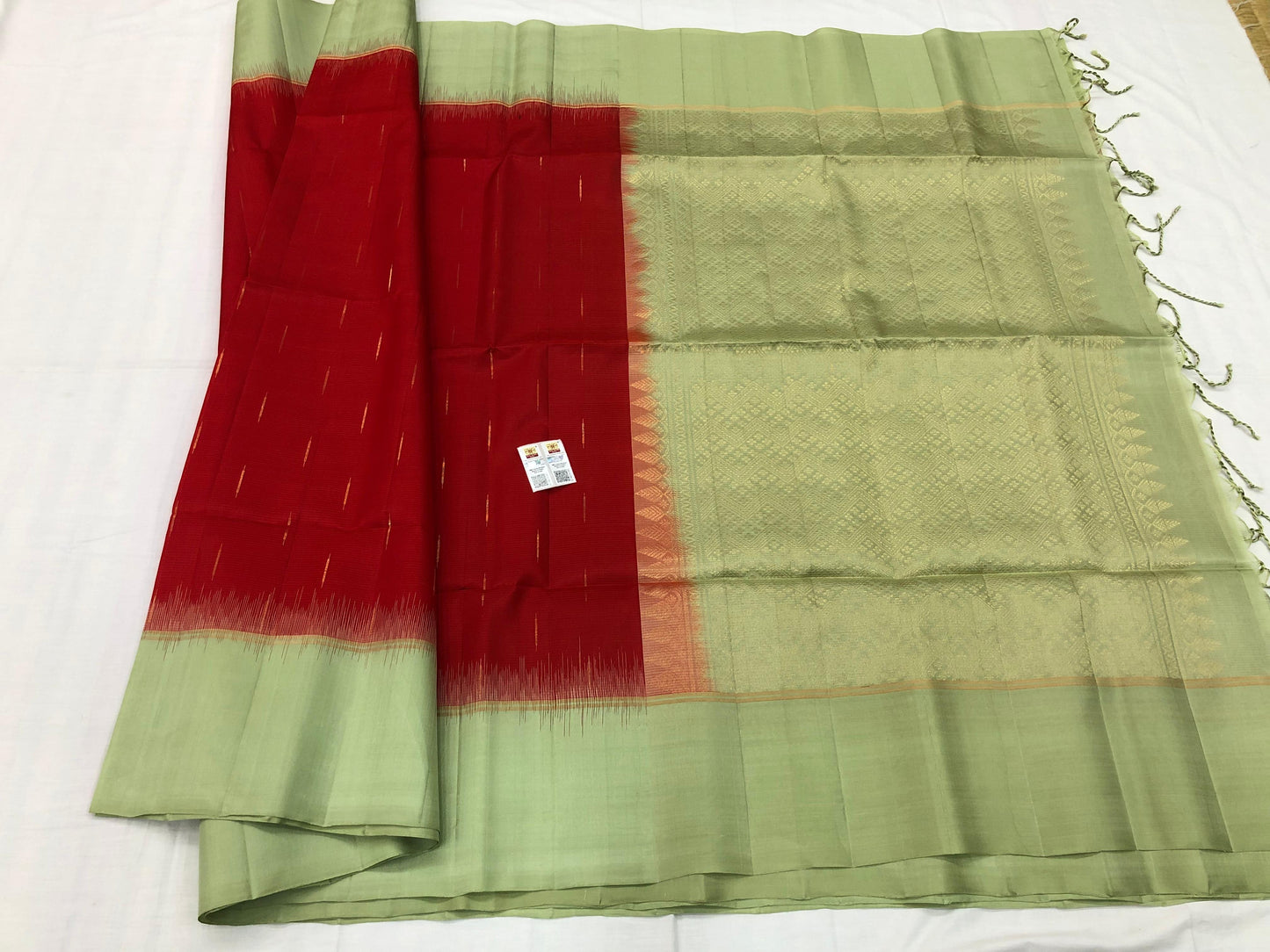 Kanchipuram Pattu Soft Silk Indian Saree Pure Silk Sari Red | SS19