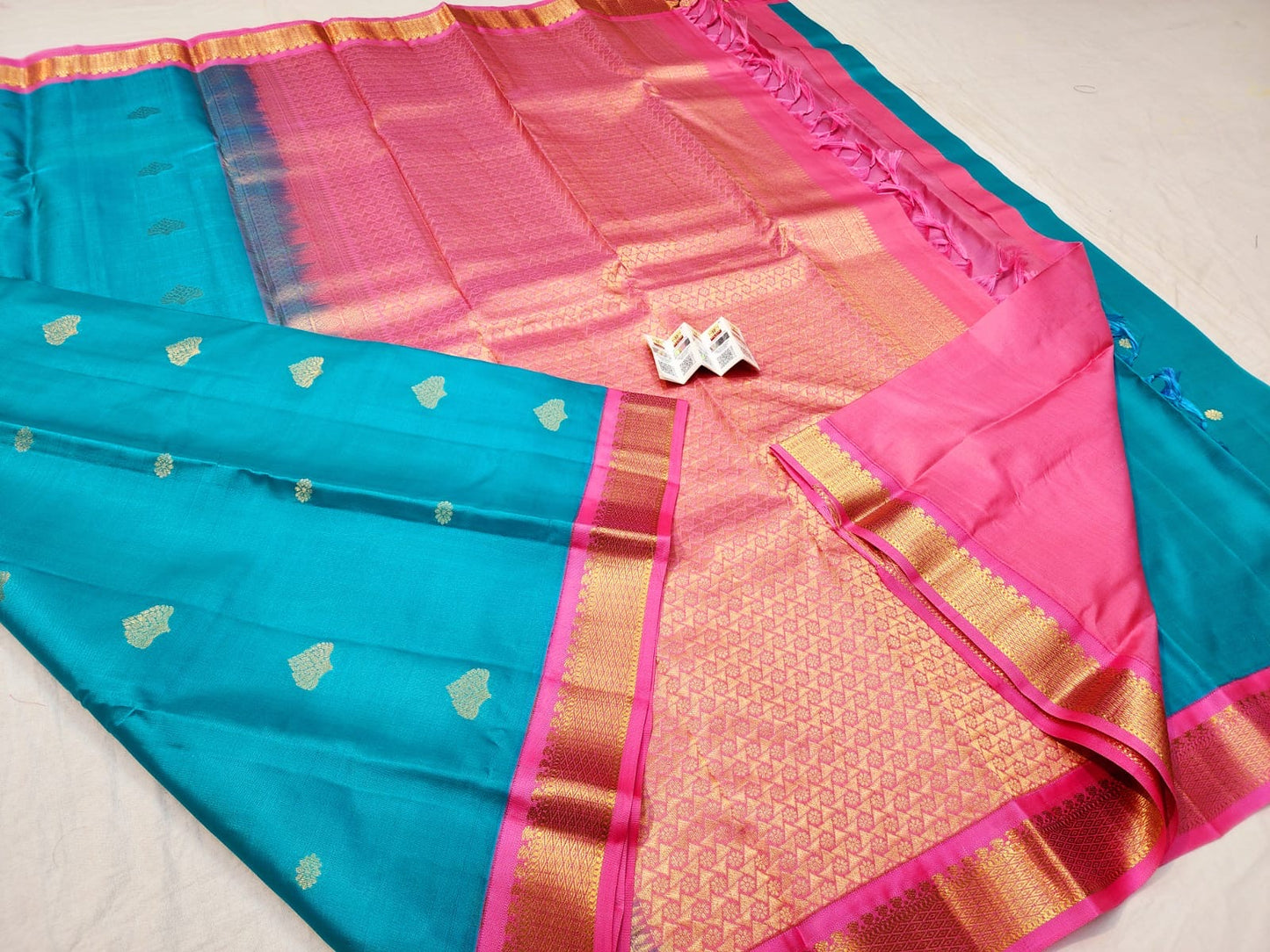 Korvai Kanchipuram Pure Silk Saree Handloom Kanjivaram Sari| SPK184
