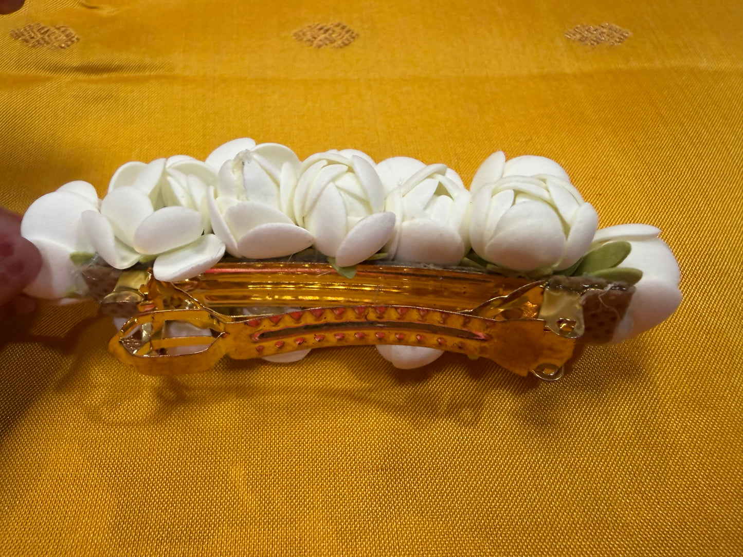 Natural Looking Handmade Jasmine & Rose Flower Clip Gajra G17