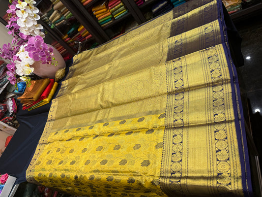 Kanchipuram Pure Silk Saree Bridal Tissue Kanjivaram Sari SPK240
