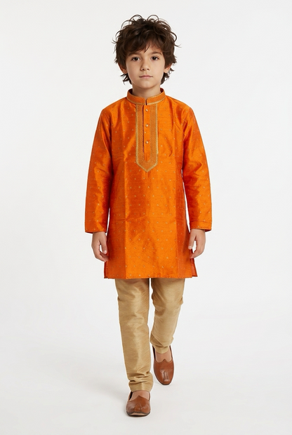 Size 12 Boys Sherwani Outfit Orange White K13