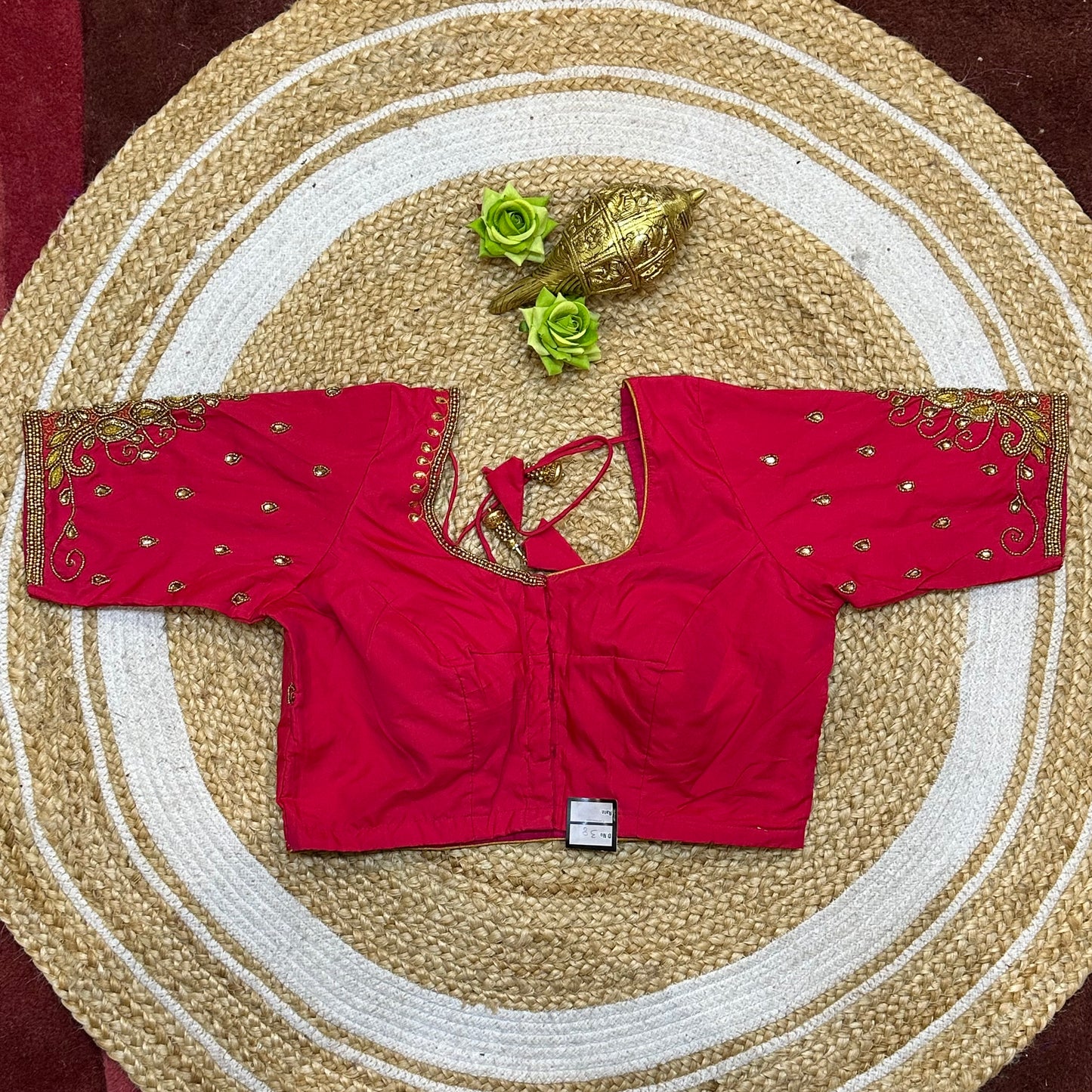 38” M Size 8 Aari Worked Sari Blouse Indian Saree Hot Pink B311