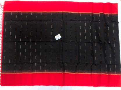 Pattu Soft Silk Indian Saree Pure Silk Sari Black Red SS51
