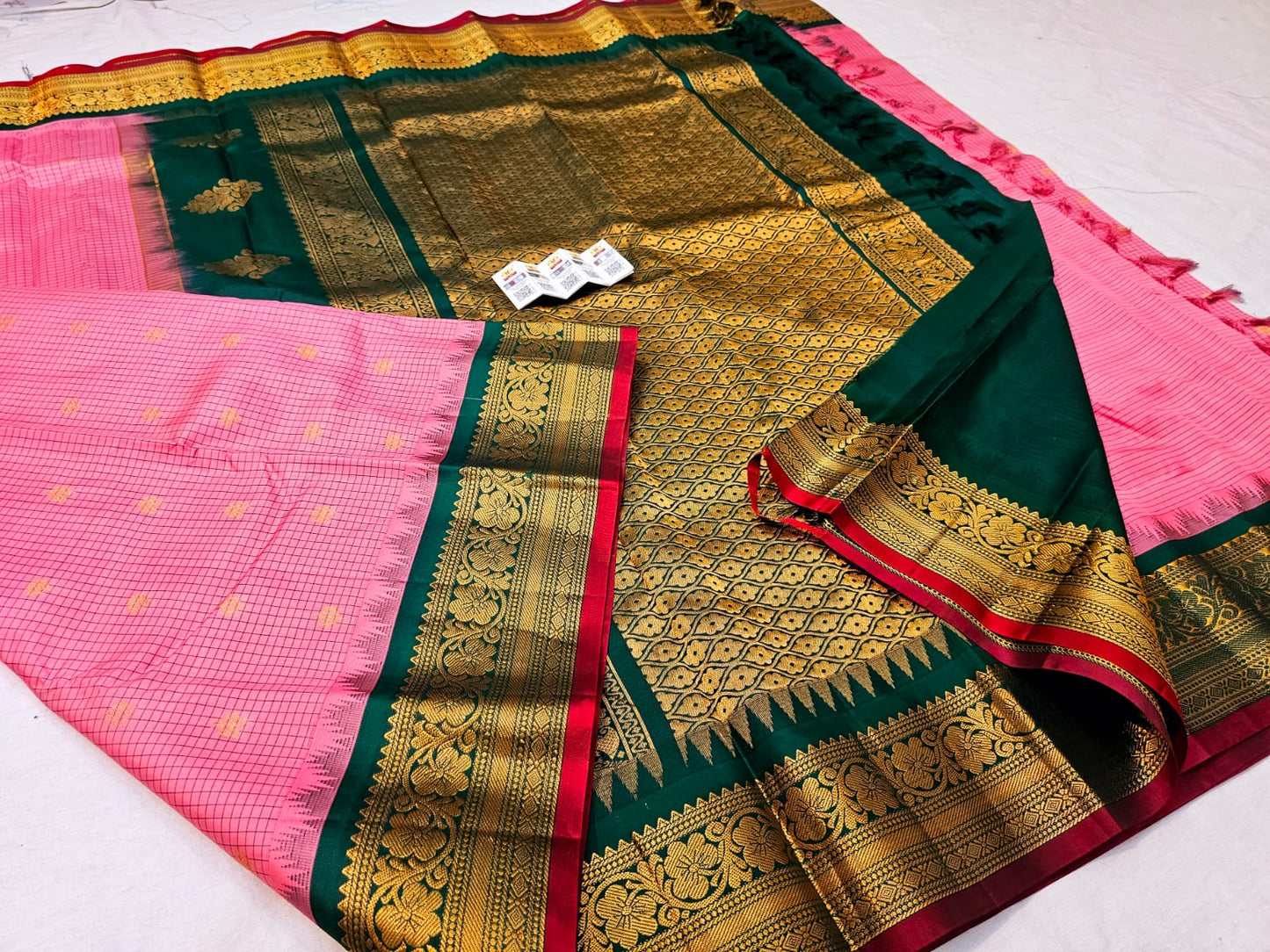 Kanchipuram Pure Silk Saree Bridal Indian Kanjivaram Sari SPK313