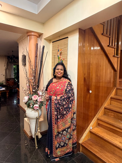 Black Multi Mirror Worked Masakali Sari Indian Fancy Saree C3