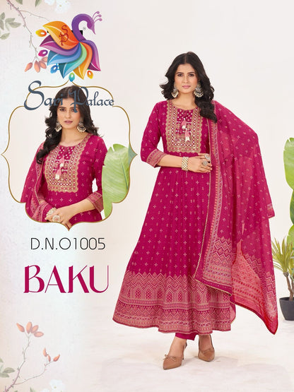 Green Indian Pakistani Anarkali Outfit Salwar Kameez Kurti Suit EID SS39