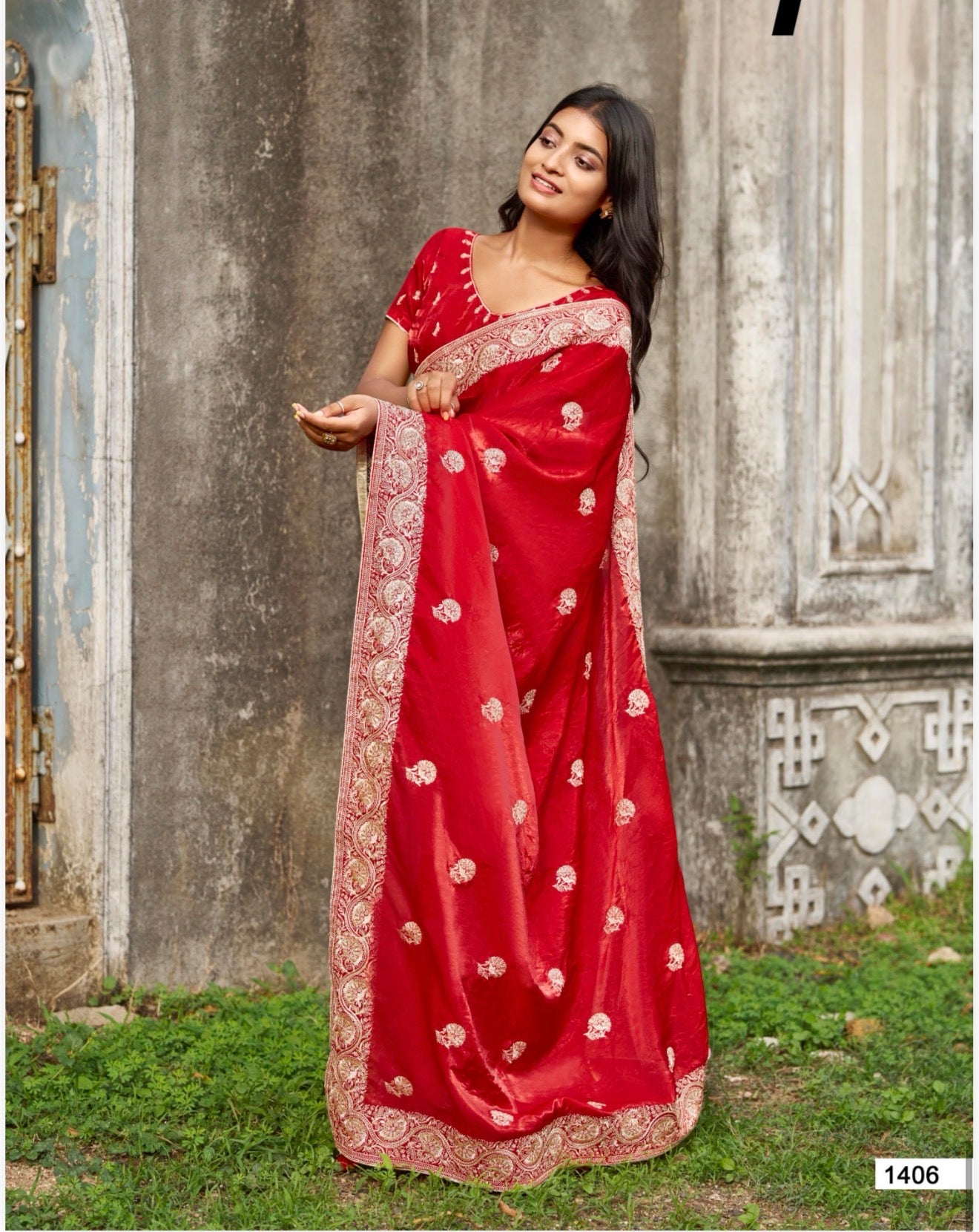 Indian Fancy Party wear Saree Fendi Silk Bollywood Sari C32