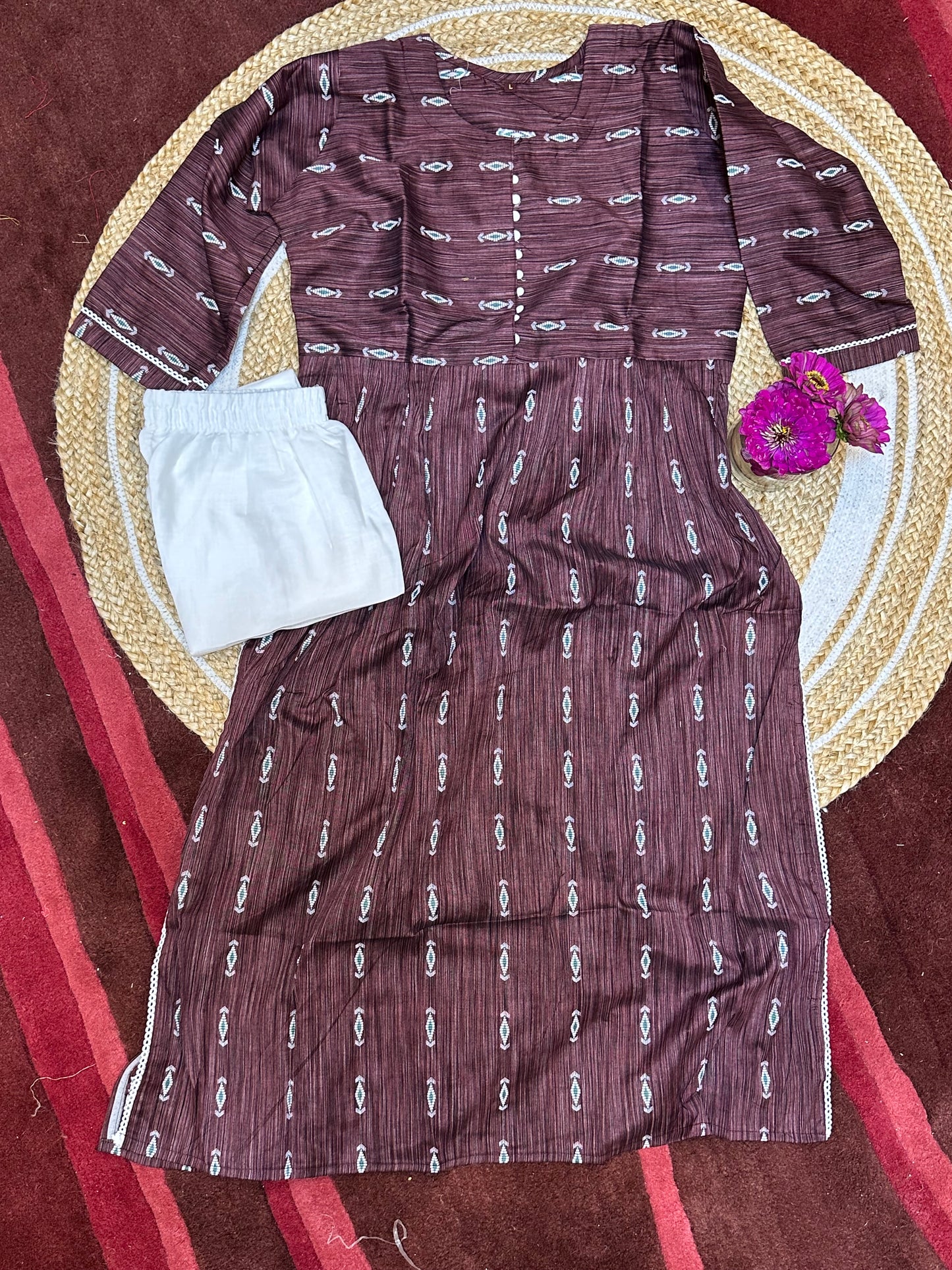 40” L size 10 Anarkali style Long Kurti with Pants SS06