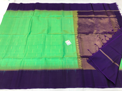 Kanchipuram Pattu Soft Silk Indian Saree Pure Silk Sari Green| SS22