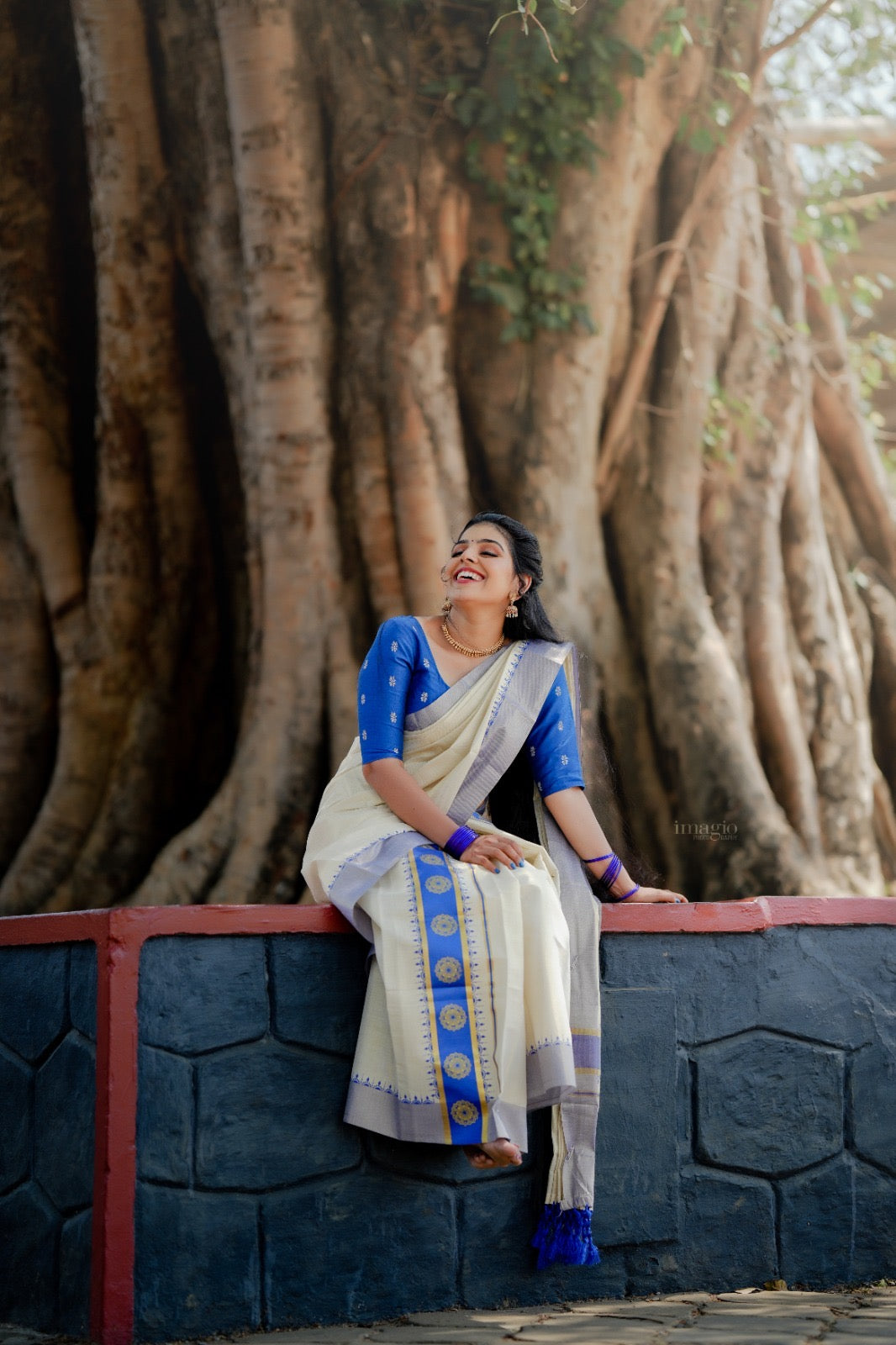 Kerala Multi Set Mundu Vishu Sari Indian hand Printed Kasavu Onam Saree C53