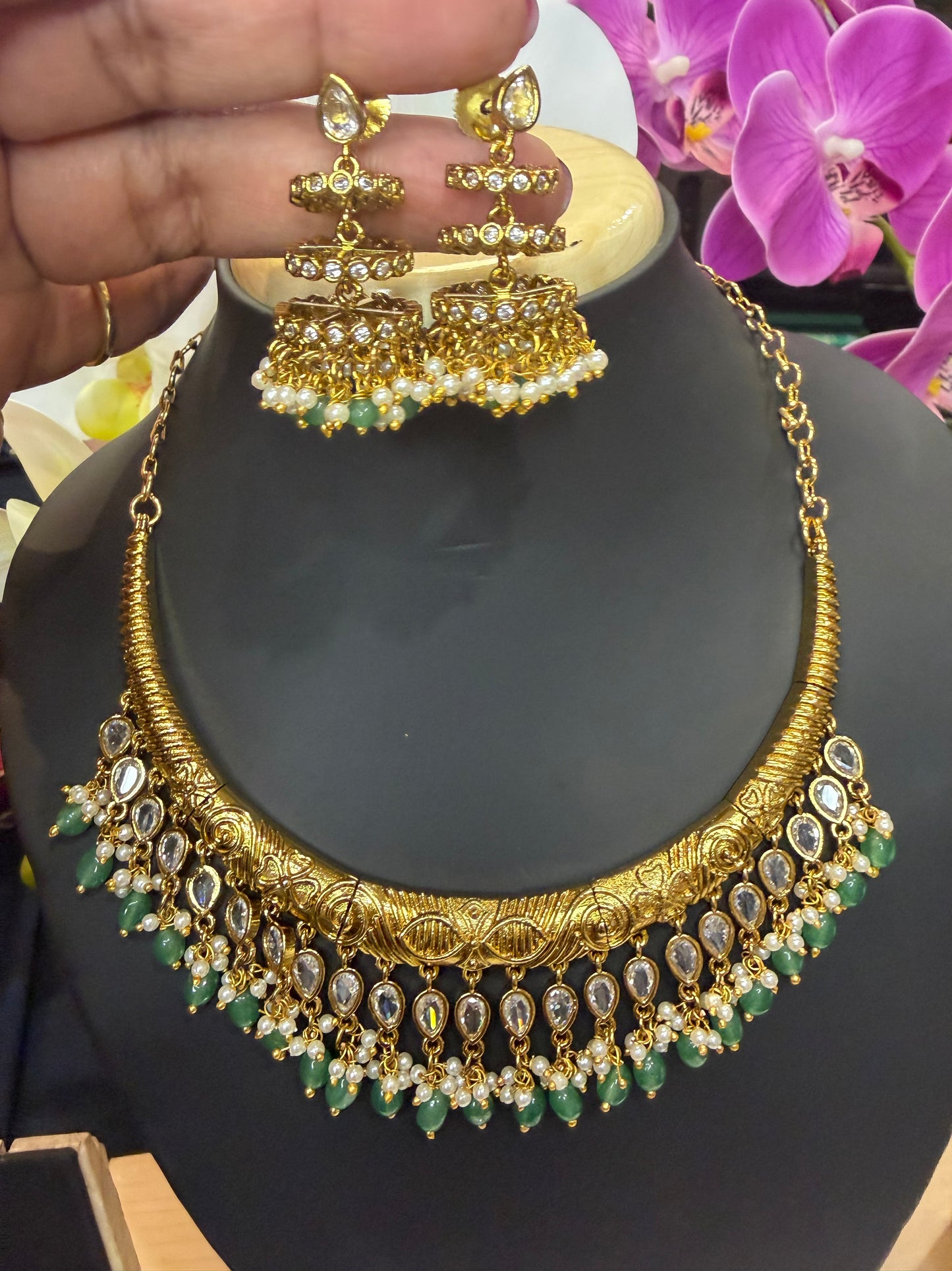 Premium Quality Indian Necklace & Earrings set Jewellery Set N102