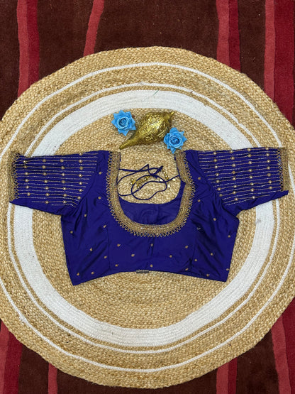 42” XL Size 12 size Aari Worked Sari Blouse Indian Saree Top Purple B183