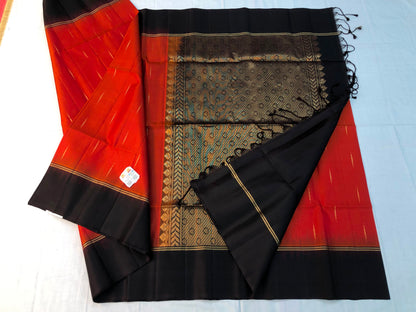 Kanchipuram Pattu Soft Silk Saree Pure Silk Bridal Sari Orange | SS23