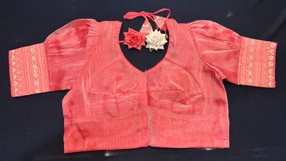 Navy Blue Sari Blouse Indian Saree Top Worked Choli B425