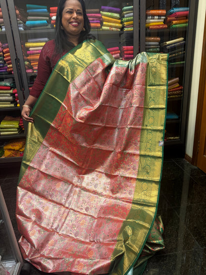 Semi Silk Saree Indian Bridal Kanjivaram Kanchipuram Sari Semi4